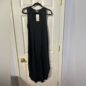 NWT Evereve Black Asymmetrical Sleeveless Sundress (L)